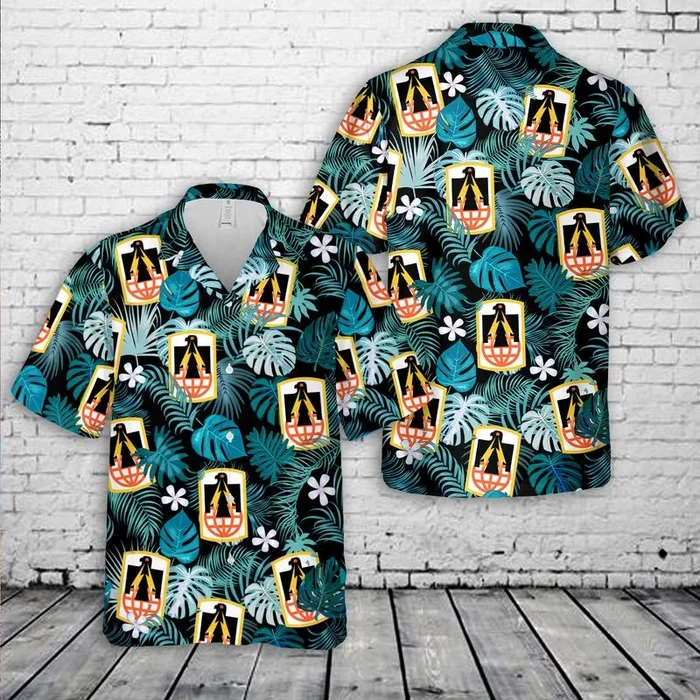 US Army 11th Signal Brigade SSI Hawaiian Shirt – Fanshubus.com