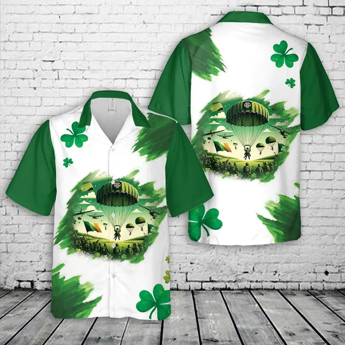 US Army 82nd Airborne Division St Patrick’s Day Hawaiian Shirt – Fanshubus.com