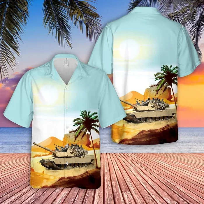 US Army 82nd Airborne Paratroopers Ride An M1 Abrams Tank Hawaiian Shirt – Fanshubus.com