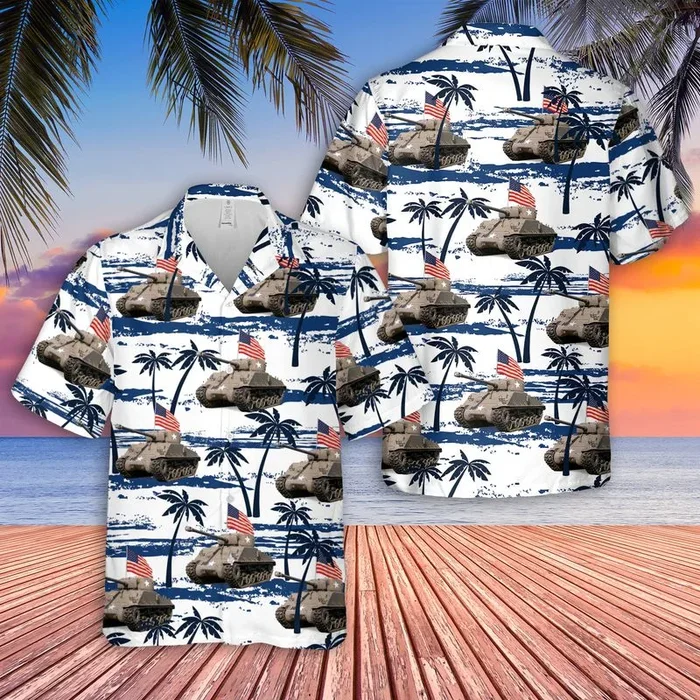 US Army M4A3(76)W HVSS, 4th Of July Hawaiian Shirt – Fanshubus.com