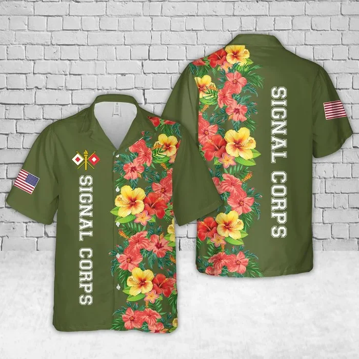 US Army Signal Corps Branch Badge Hawaiian Shirt – Fanshubus.com