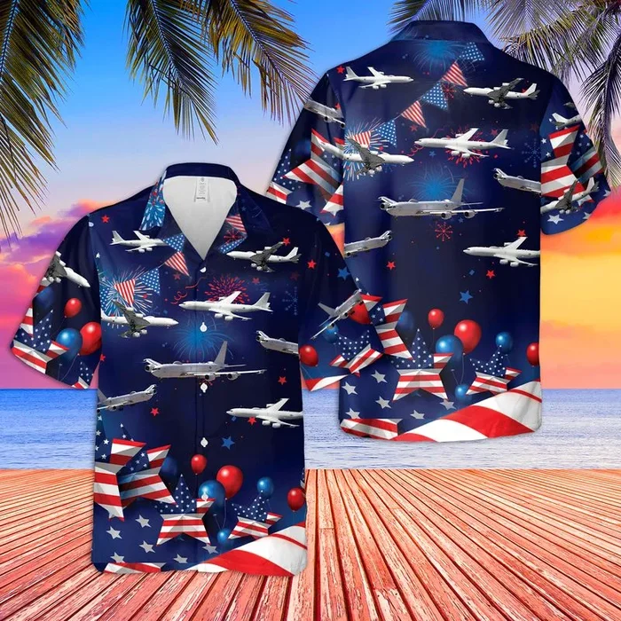 US Navy Boeing E-6 Mercury 4th Of July Hawaiian Shirt – Fanshubus.com