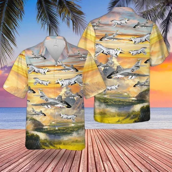 US Navy Douglas F3D Skyknight Hawaiian Shirt – Fanshubus.com