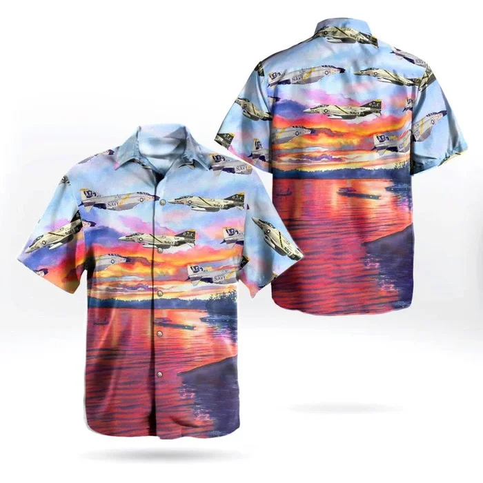 US Navy Historical Aircraft McDonnell Douglas F-4 Phantom II Hawaiian Shirt – Fanshubus.com