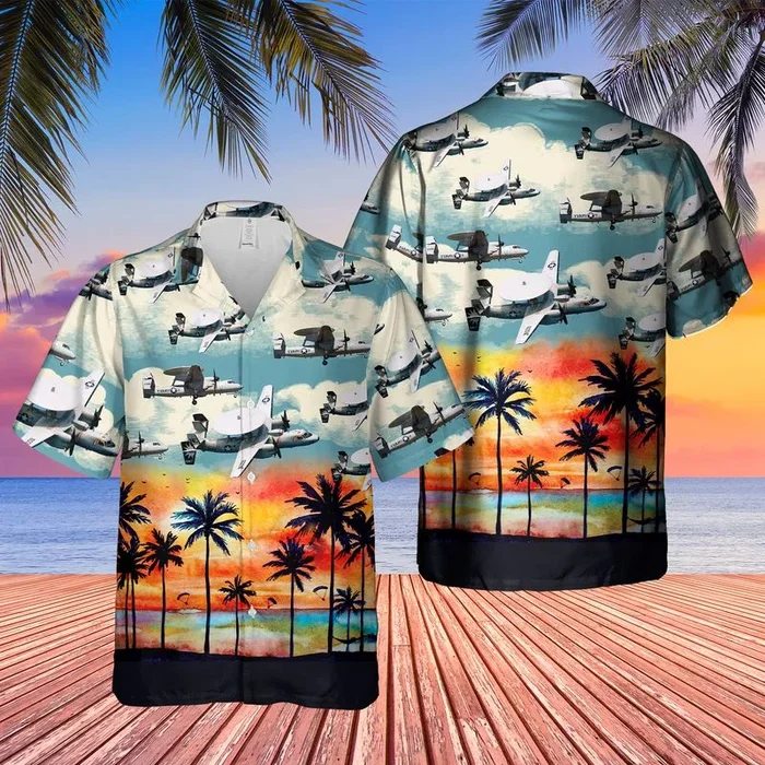 US Navy Northrop Grumman E-2 Hawkeye Hawaiian Shirt – Fanshubus.com