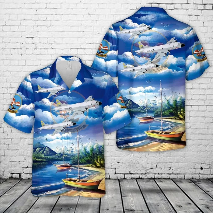 US Navy P-3A Orion, VP-67 Golden Hawks (1982) Hawaiian Shirt – Fanshubus.com