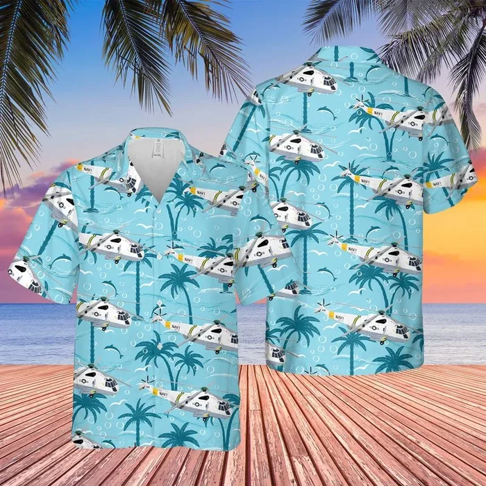 US Navy Sikorsky SH-3 Sea King Of HS-75 Hawaiian Shirt – Fanshubus.com
