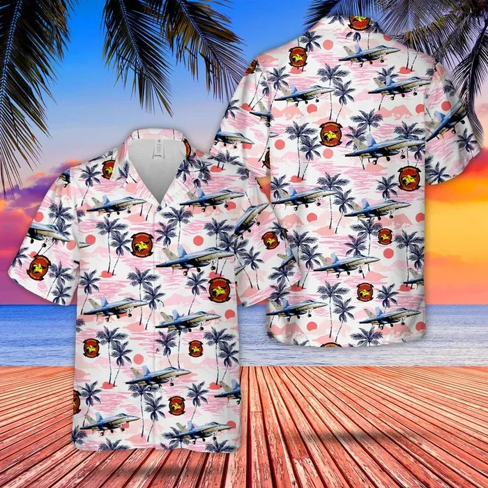 US Navy strike fighter squadron Strike Fighter Squadron 87 (VFA-87) Boeing F/A-18E Super Hornet Hawaiian Shirt – Fanshubus.com