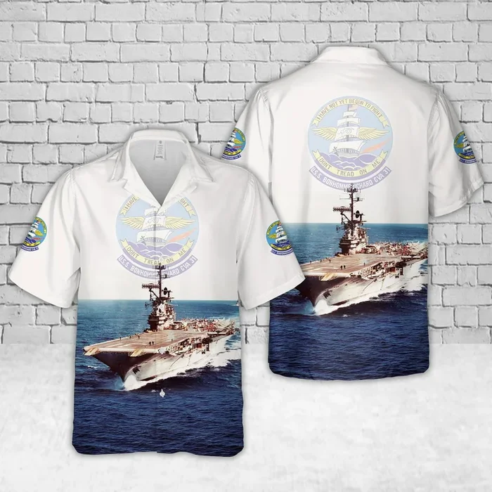 US Navy USS Bon Homme Richard (CV/CVA-31) Hawaiian Shirt – Fanshubus.com