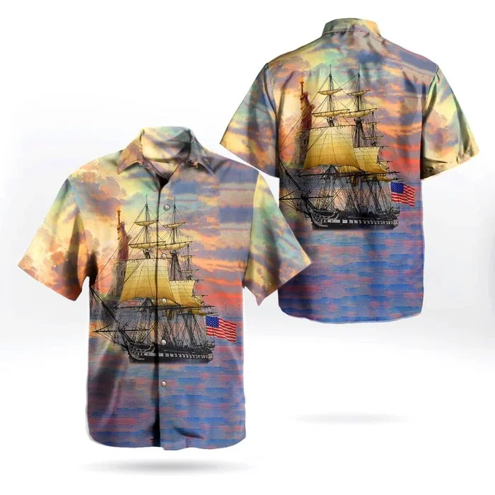 US Navy USS Constitution Independence Day Hawaiian Shirt – Fanshubus.com