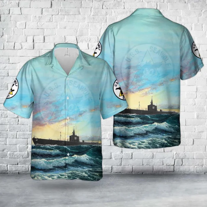 US Navy USS Seawolf (SS-197) Sargo-class submarine In WWII Hawaiian Shirt – Fanshubus.com