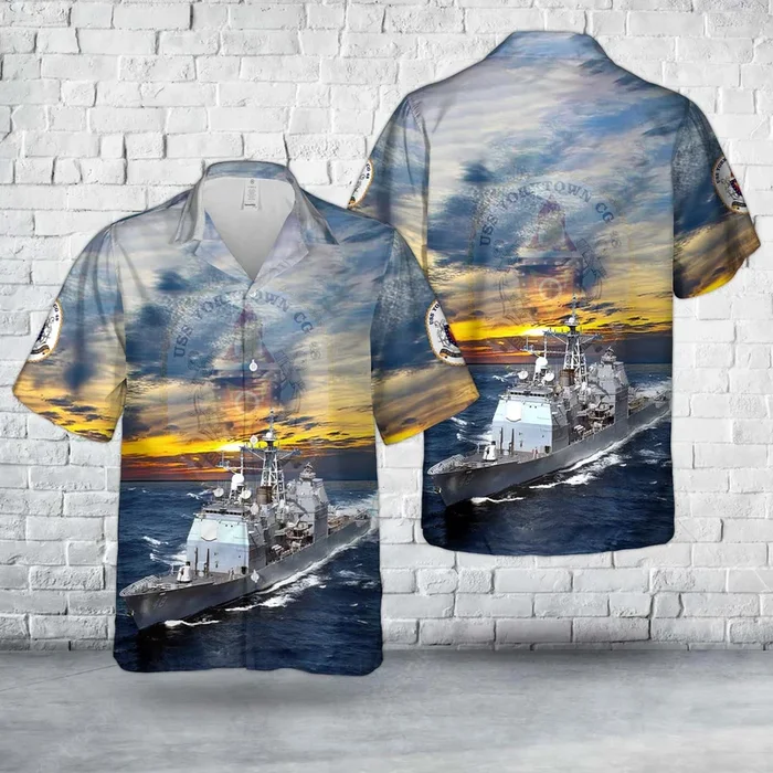 US Navy USS Yorktown (DDG-48/CG-48) Ticonderoga-class guided missile cruiser Hawaiian Shirt – Fanshubus.com