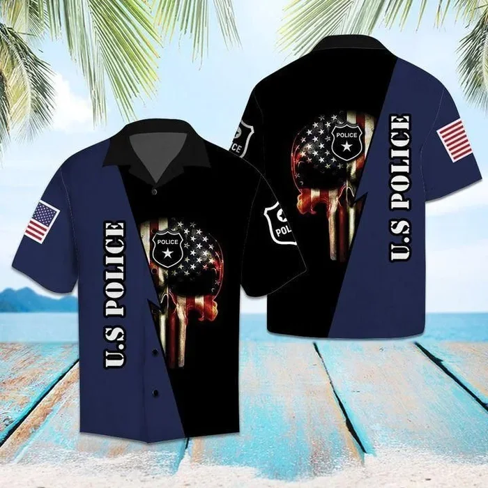 Us Police Hawaiian Shirt- For men and women – Fanshubus – Fanshubus.com