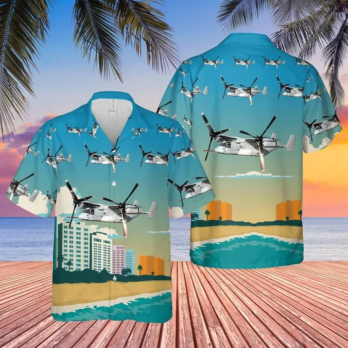 USAF 18th Flight Test Squadron V-22 Osprey Hawaiian Shirt – Fanshubus.com