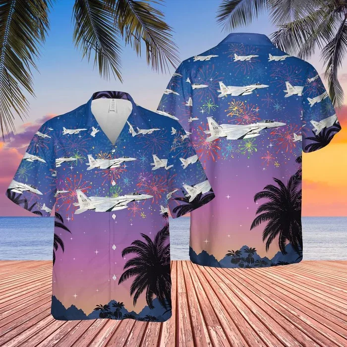 USAF Massachusetts Air National Guard 102nd Fighter Wing F-15 Eagles Hawaiian Shirt – Fanshubus.com