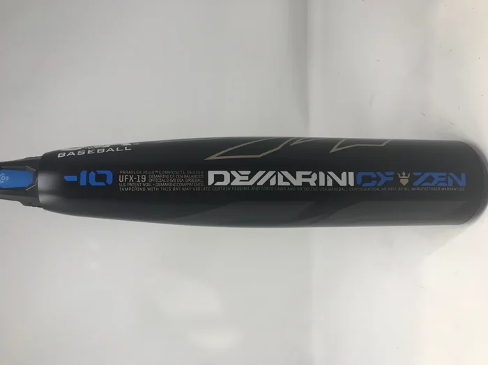 Used. DeMarini CF Zen UFX-19 29/19 USA Baseball Bat 2 5/8″ Black/Blue 2019