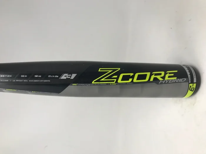 Used Easton BB17ZH 33/30 Z-Core Hybrid Baseball Bat 2 5/8″Black/Silver