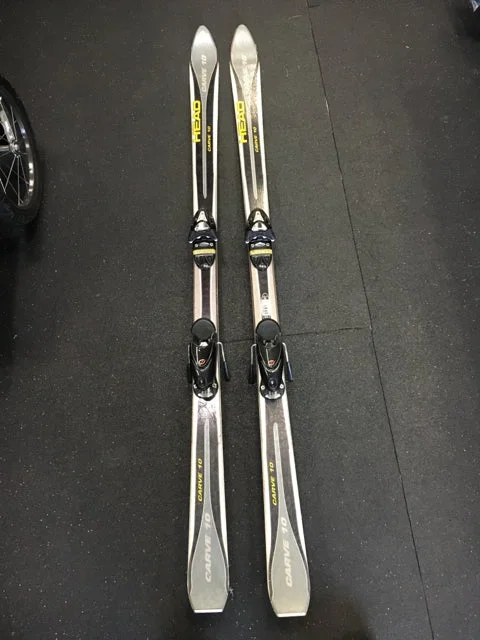 Used Head Carve 10 Black/White Length 170cm Downhill Skis w/Bindings