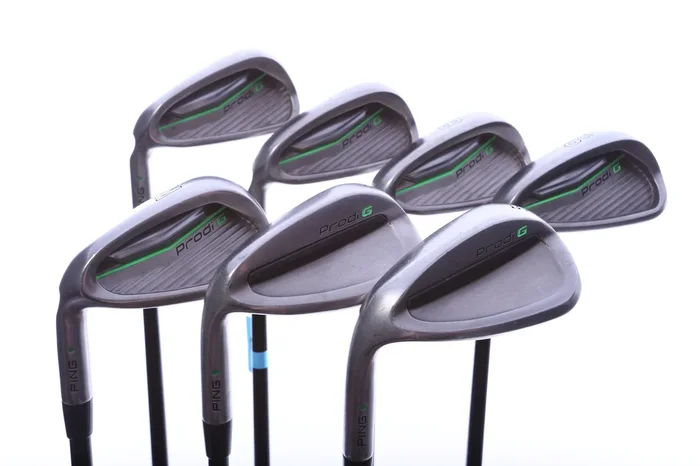 Used Ping Prodi G Iron Set – Left-Handed – 6-PW, 52*, 56* – Youth Flex