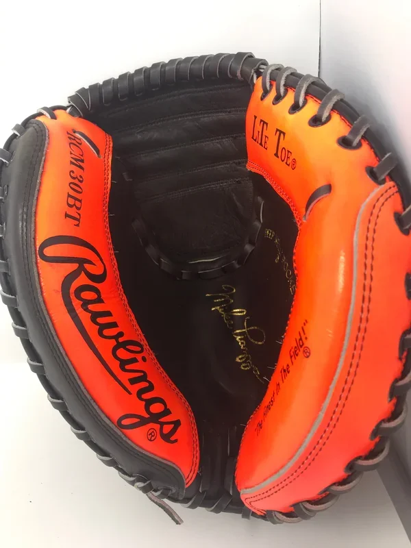 Used Rawlings Lite Toe RCM30BT Youth Catchers Mitt 30″ Baseball RHT Black/Orange