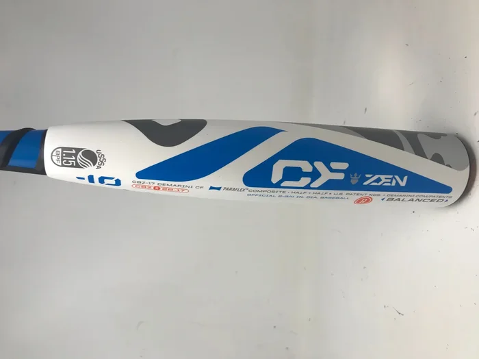 Used RETOOLED! DeMarini Zen Zero White CBZR-17 28/18 Senior Baseball Bat 2 3/4″