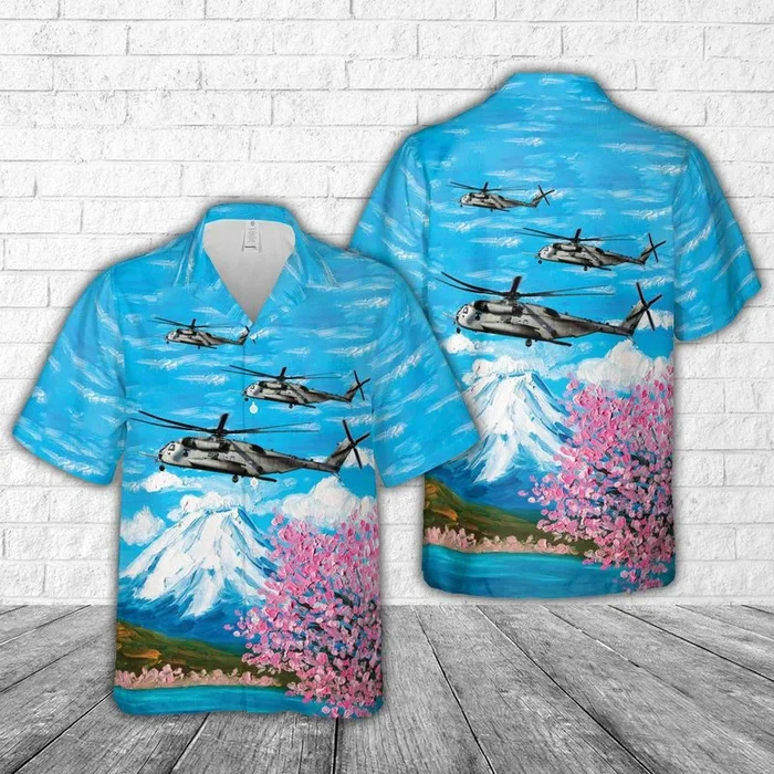 USMC Sikorsky CH-53E Super Stallion Hawaiian Shirt – Fanshubus.com