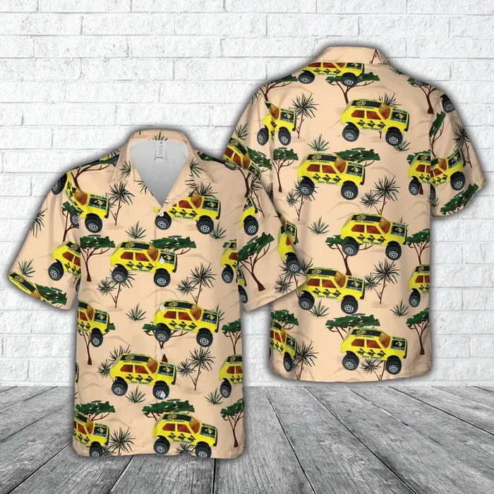 Vintage 1981 Romping Rabbit RUFF RABBIT 4X4 Yellow Hawaiian Shirt – Fanshubus.com
