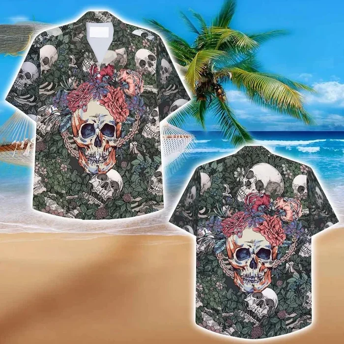 Vintage Natural Skull Hawaiian Shirt – For Men and Women Fanshubus – Fanshubus.com