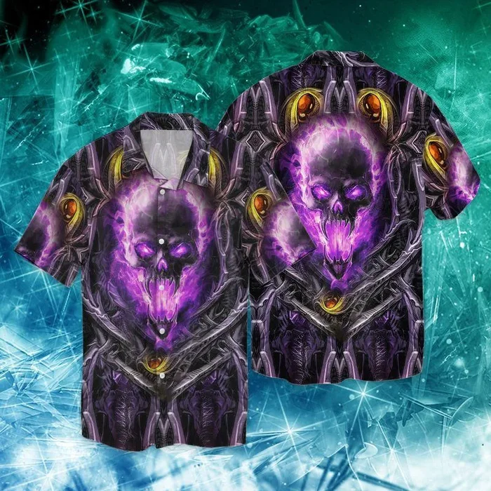 Violet Flaming Gosh 3D Full Print Hawaiian Shirt Shirt- For men and women – Fanshubus – Fanshubus.com