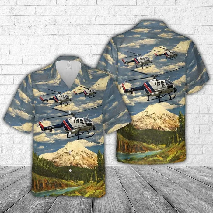 Virginia State Police MBB BO-105LS-A3 Hawaiian Shirt – Fanshubus.com