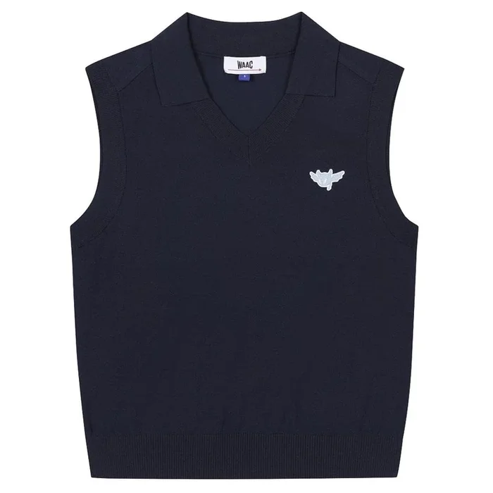 WAAC Athletic Deep V-Neck Knit Golf Vest Dark Navy – 24 Women