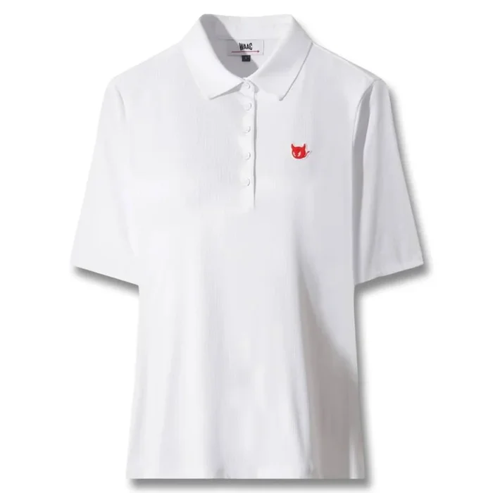 WAAC Essential Rib Jersey Golf Polo White – FW25 Women