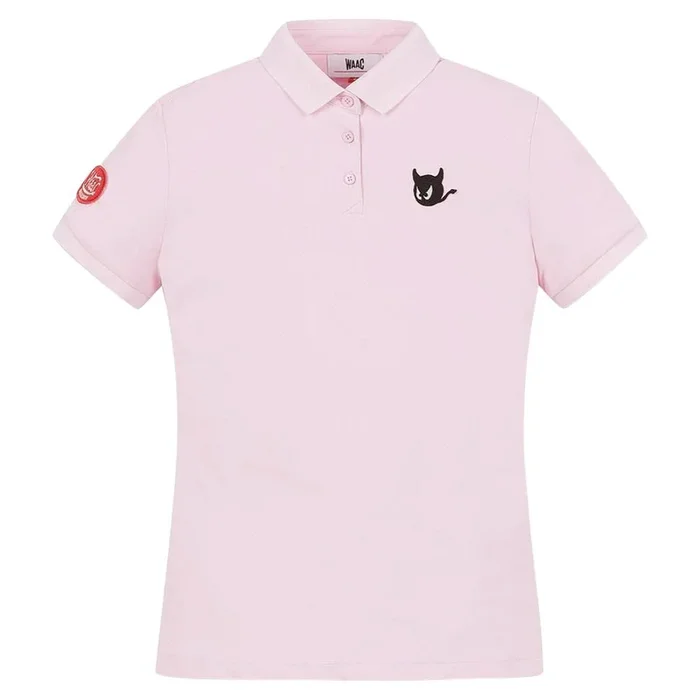 WAAC Essential Wappen Shortsleeve Golf Polo Pink – 23 Women