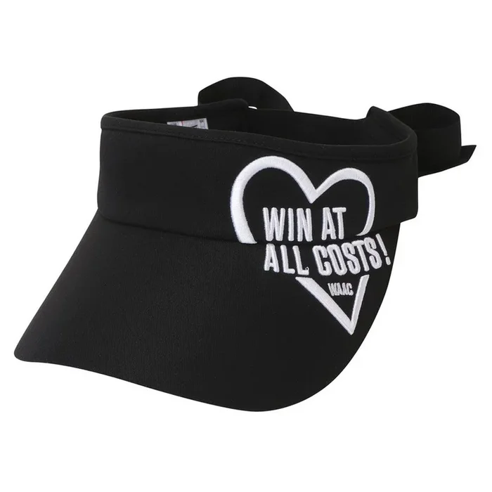 WAAC Heart Logo Sun Golf Visor Black – 23 Women