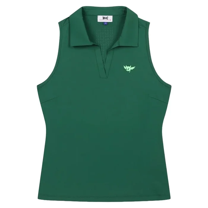 WAAC Micro Mesh Sleeveless Golf Polo Green – SP25 Women