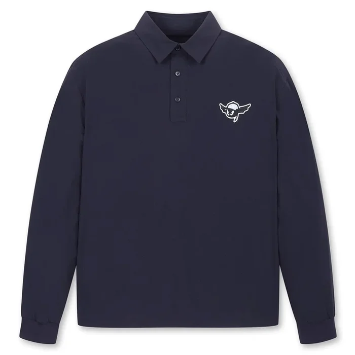 WAAC Woven Longsleeve Golf Polo Dark Navy – 24 Men