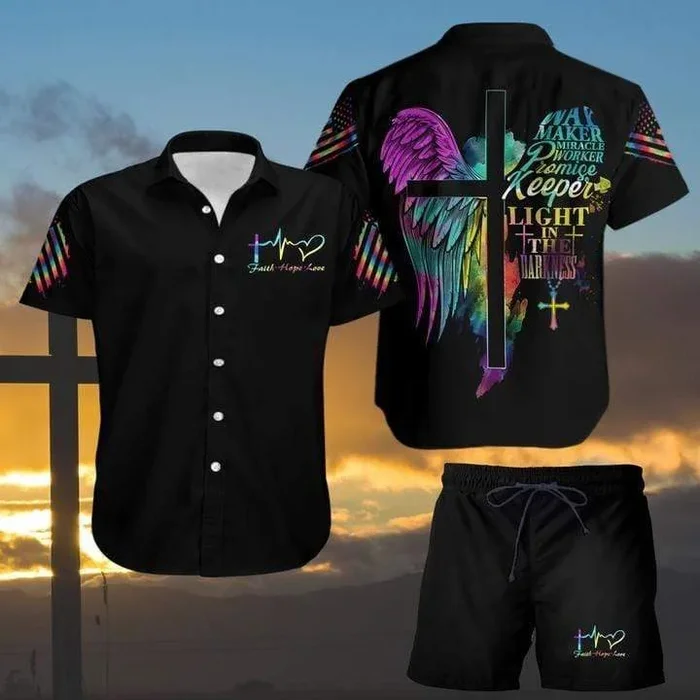 Way Maker Miracle and Faith Hope Love Hawaiian Shirts- For men and women – Fanshubus – Fanshubus.com