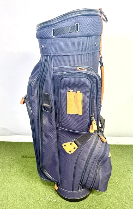 Wilson Cart Golf Bag – 6 Dividers 8 Pockets – With Raincover – Navy Blue and Tan