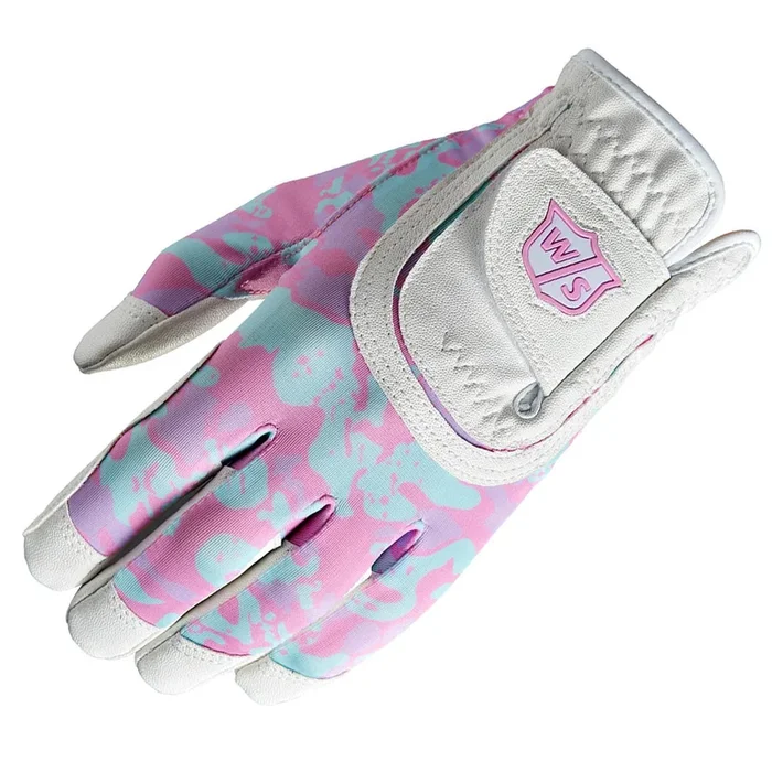 Wilson Junior All-Fit Golf Glove – White/Pink Camo