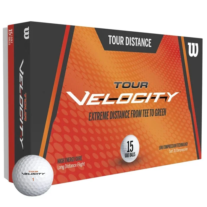 Wilson Tour Velocity Distance Golf Balls – White – 15 Pack