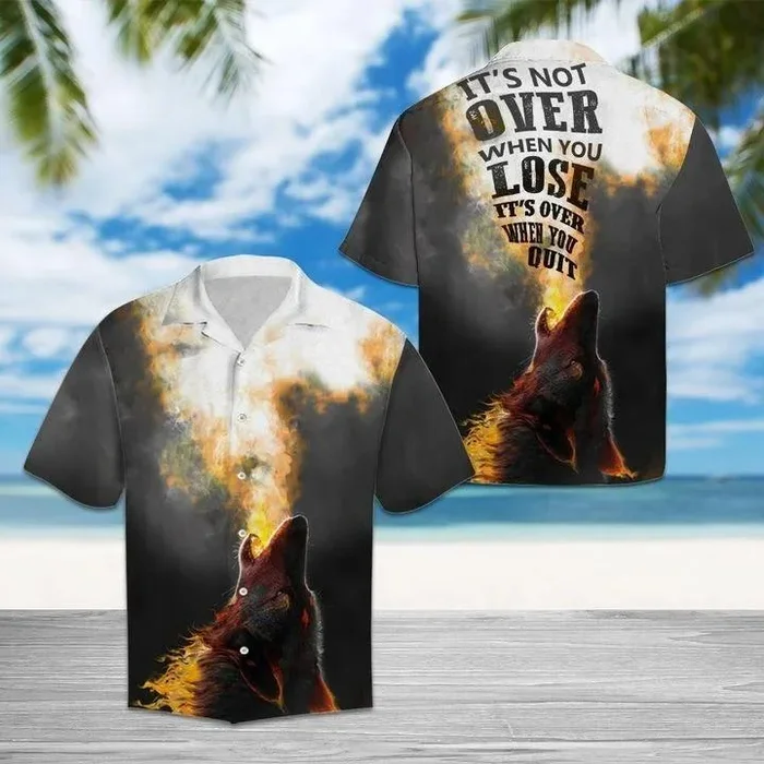 Wolf It’s Not Over Tropical Polyester Hawaiian Shirt – For Men and Women Fanshubus – Fanshubus.com