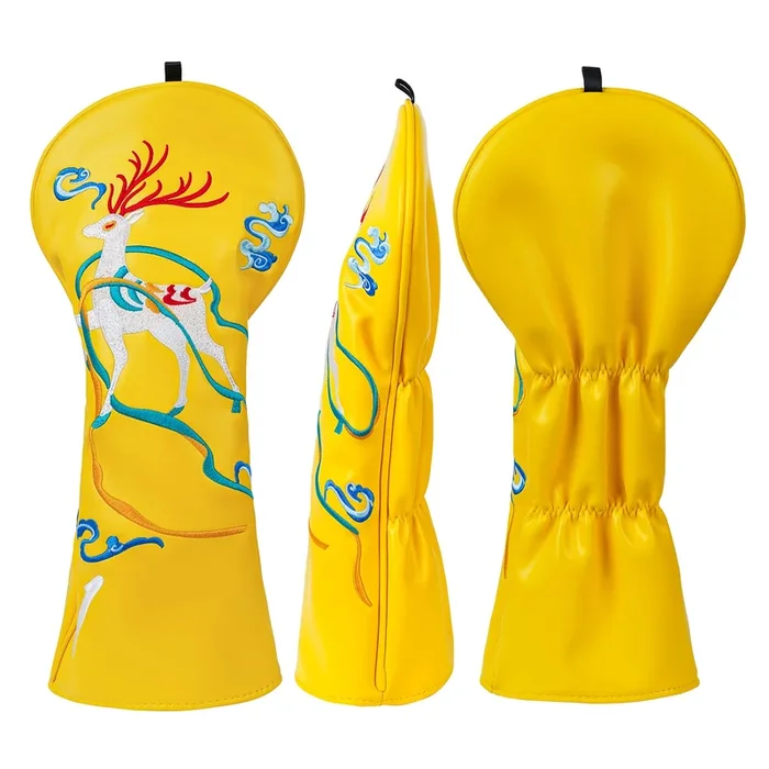 Yellow PU Deer Driver Head Cover