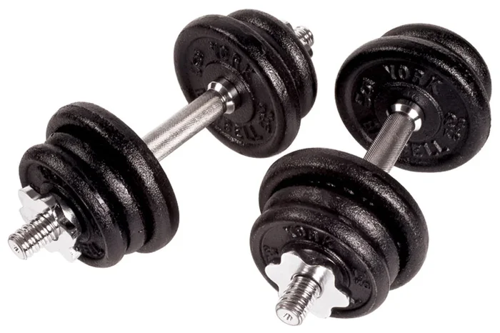 York Cast Iron Adjustable S/L Dumbbell Set