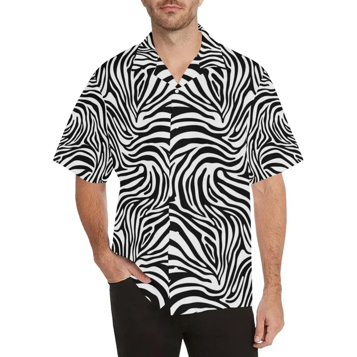 Zebra skin pattern Men’s All Over Print Hawaiian Shirt- For men and women – Fanshubus – Fanshubus.com