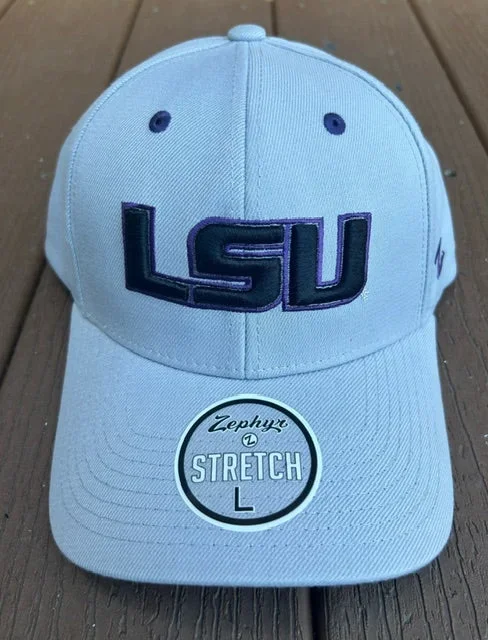 Zephyr’s Grey LSU Tigers Fitted Hat